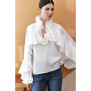 Answear Lab bluza femei, culoarea alb, neted imagine