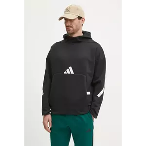 adidas bluză Z.N.E. bărbați, culoarea negru, cu glugă, cu imprimeu, JP0371 imagine