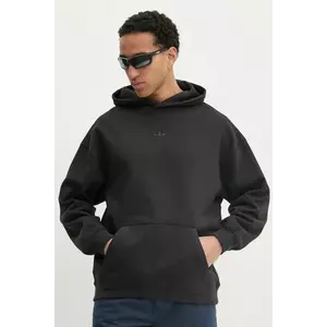 adidas Originals hanorac de bumbac Essential bărbați, culoarea negru, cu glugă, uni, JC9572 imagine
