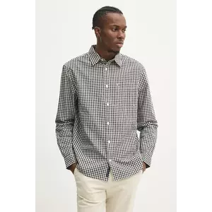 Tommy Jeans cămașă din bumbac bărbați, culoarea negru, cu guler clasic, regular, DM0DM21115 imagine