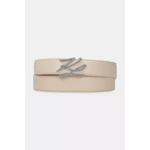 Karl Lagerfeld curea de piele cu două fețe femei, culoarea bej, A1W33148 imagine