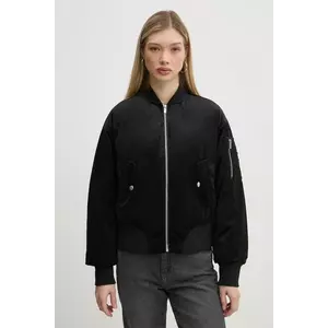 Karl Lagerfeld Jeans geacă bomber femei, culoarea negru, de iarnă, oversize, A1W15010 imagine