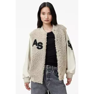 AllSaints geaca VALERIE femei, culoarea bej, de tranzitie, oversize, W083LB imagine