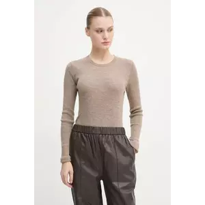 Day Birger et Mikkelsen longsleeve din lână Mariana culoarea bej, DAY65243602 imagine