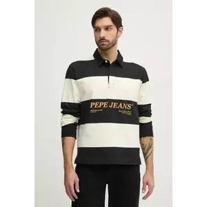 Pepe Jeans longsleeve din bumbac BRANDON culoarea negru, cu imprimeu, PM542230 imagine