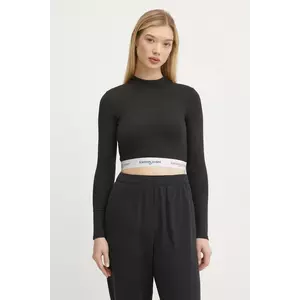 Tommy Jeans longsleeve femei, culoarea negru, cu turtleneck, DW0DW19510 imagine