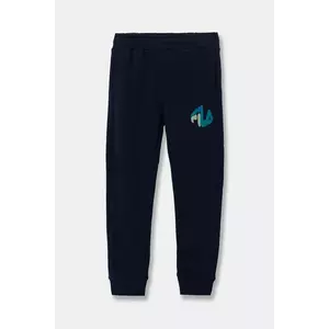 Fila pantaloni de trening din bumbac pentru copii LICHTENBORN culoarea bleumarin, cu imprimeu, FAK0359 imagine