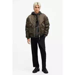 AllSaints pantaloni de bumbac WARDEN culoarea negru, drept, M022TB imagine