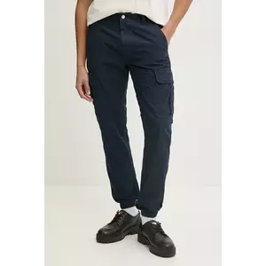 Tommy Jeans pantaloni de bumbac culoarea bleumarin, cu fason cargo, DM0DM20284 imagine