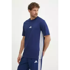 adidas tricou din bumbac Essentials bărbați, culoarea bleumarin, cu imprimeu, JE6399 imagine