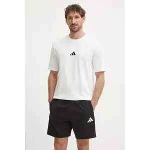 adidas tricou din bumbac Essential bărbați, culoarea bej, uni, JF1092 imagine
