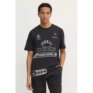adidas Originals tricou din bumbac Q12 TS SPONSOR bărbați, culoarea negru, cu imprimeu, JP2676 imagine