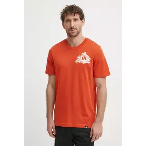 adidas Performance tricou Fun Kicks bărbați, culoarea portocaliu, cu imprimeu, JD8212 imagine