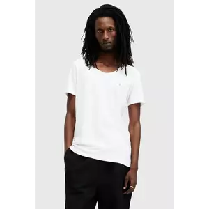 AllSaints tricou din bumbac FARIS bărbați, culoarea alb, uni, M017JB imagine