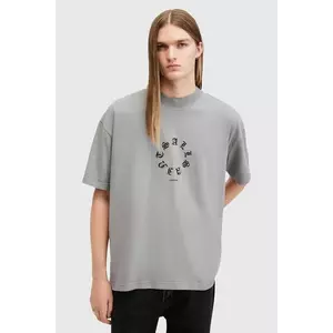 AllSaints tricou din bumbac FRAKTUR bărbați, culoarea gri, cu imprimeu, M063PB imagine