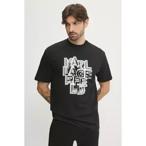 Karl Lagerfeld tricou din bumbac bărbați, culoarea negru, cu imprimeu, 551230.755186 imagine