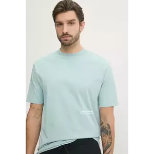 Karl Lagerfeld tricou din bumbac bărbați, culoarea turcoaz, cu imprimeu, 551230.755192 imagine