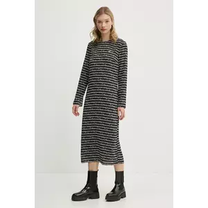 Tommy Jeans rochie culoarea negru, midi, dreaptă, DW0DW20456 imagine