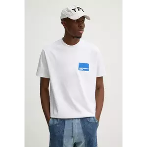 Karl Lagerfeld Jeans tricou din bumbac bărbați, culoarea alb, cu imprimeu, A1M17001 imagine