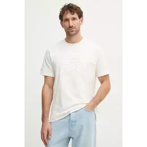 Pepe Jeans tricou din bumbac DARIUS TEE bărbați, culoarea bej, cu imprimeu, PM509723 imagine
