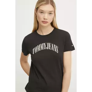 Tommy Jeans tricou din bumbac femei, culoarea negru, DW0DW20161 imagine