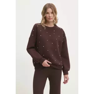 Answear Lab bluza femei, culoarea maro, cu imprimeu imagine