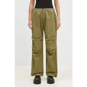 Alpha Industries pantaloni Cargo Jogger Pant femei, culoarea verde, lat, high waist, 148024 imagine