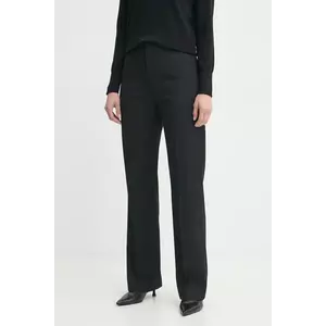 Filippa K pantaloni din lână culoarea negru, drept, high waist, 31108 imagine