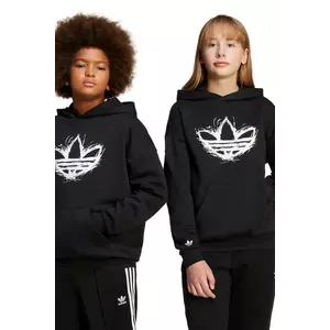 adidas Originals bluză copii culoarea negru, cu glugă, cu imprimeu, JD0365 imagine