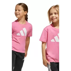adidas tricou de bumbac pentru copii culoarea roz, cu imprimeu, JC9718 imagine