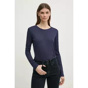 Sisley longsleeve femei, culoarea albastru marin imagine