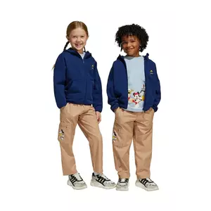 adidas pantaloni copii culoarea bej, cu imprimeu, JD4553 imagine