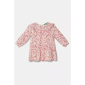 United Colors of Benetton rochie fete culoarea roz, mini, evazată, 4WUAGV01U imagine