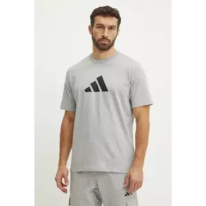 adidas tricou din bumbac Future Icons barbati, culoarea gri, cu imprimeu, JD4914 imagine