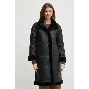 Pedro del Hierro palton femei, culoarea negru, de tranziție, oversize, 7528338 imagine