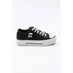 Karl Lagerfeld teniși de piele KAMPUS MAX NFT femei, culoarea negru, KL60425T imagine