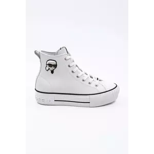 Karl Lagerfeld teniși de piele KAMPUS MAX NFT femei, culoarea alb, KL60445T imagine