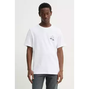 Converse tricou din bumbac bărbați, culoarea bej, cu imprimeu, 10027195-A02 imagine