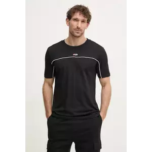 Fila tricou din bumbac Libatse bărbați, culoarea negru, cu imprimeu, FAM0784 imagine