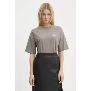 Never Fully Dressed tricou din bumbac Washed Grey Mystcial Tee femei, culoarea gri, NFDTO1545 imagine