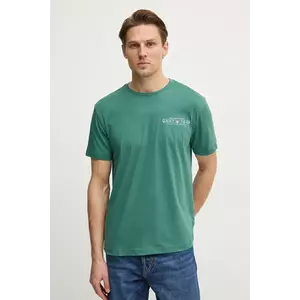 Gant tricou din bumbac barbati, culoarea verde, cu imprimeu, 2044017 imagine