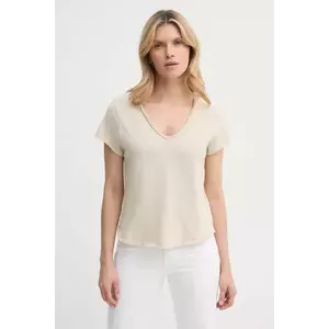 American Vintage tricou din bumbac femei, culoarea bej, SON02AGE25 imagine