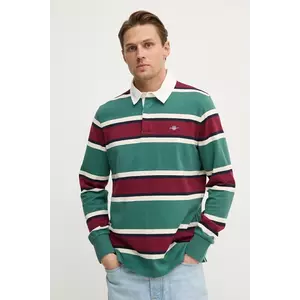 Gant longsleeve din bumbac culoarea verde, modelator, 2044007 imagine