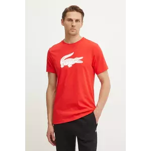 Lacoste tricou barbati, culoarea rosu, cu imprimeu imagine