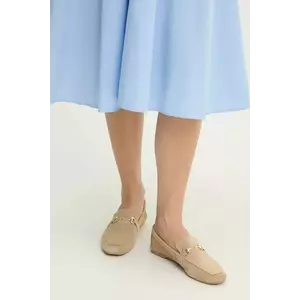 Answear Lab mocasini din piele intoarsa femei, culoarea bej, cu toc plat imagine