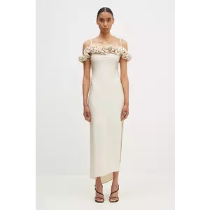 Coperni rochie Ruffle Dress culoarea bej, maxi, mulată, COPR113545 imagine