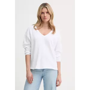 American Vintage longsleeve din bumbac culoarea alb, SON02GGE25 imagine