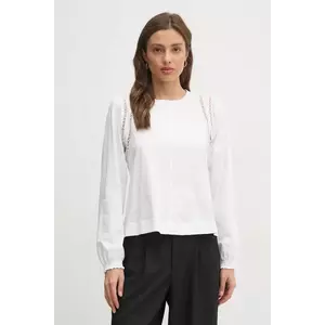 Dkny longsleeve din bumbac culoarea alb, DJ4T1336 imagine