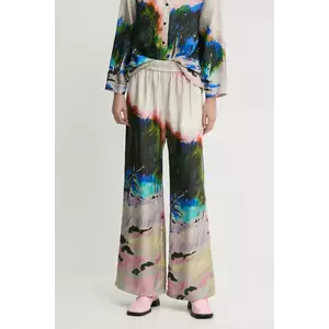 MUNTHE pantaloni ARUM femei, culoarea bej, lat, high waist, 244140524418 imagine