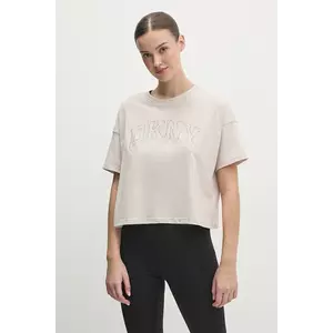 Dkny tricou din bumbac femei, culoarea bej, DP5T1119 imagine